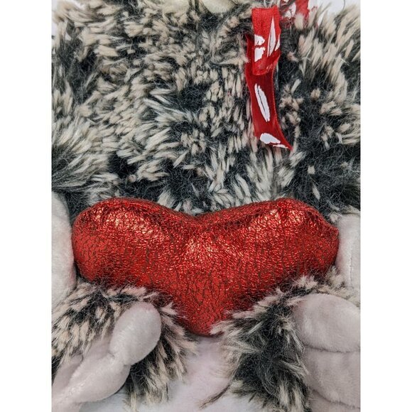 The Petting Zoo Sloth Plush Stuffed Animal Heart Gray Black - Picture 5 of 7